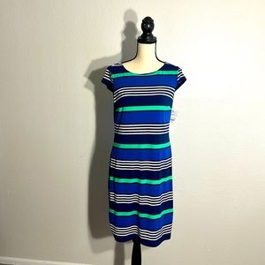 Blue, green and white cool dress